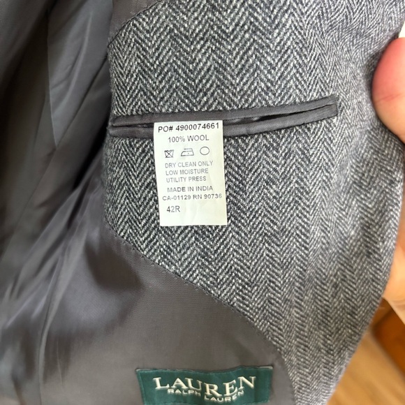 Lauren Ralph Lauren 2 Button 100% Wool Blazer Multicolored Men’s Size 42R - Picture 6 of 7
